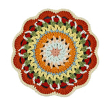 Bohemian Handmade Woven Colorful Coasters Yarn Crochet Artistic Decorative Home Accessories Round Mats Finished Products
