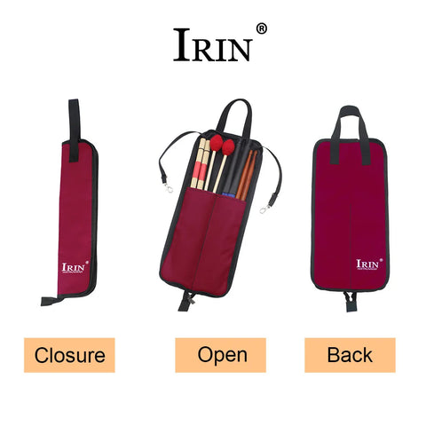 IRIN DrumStick Bag Ethnic Style Oxford Cloth Drumstick Thicken Case Large Capacity Handbag Percussion Instrument Accessories