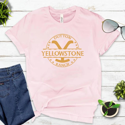 Retro Yellowstone T-shirt Yellowstone Dutton Ranch Shirt Rip Wheeler Unisex Short Sleeve Tees Vintage Tv Show Inspired Fans Tops