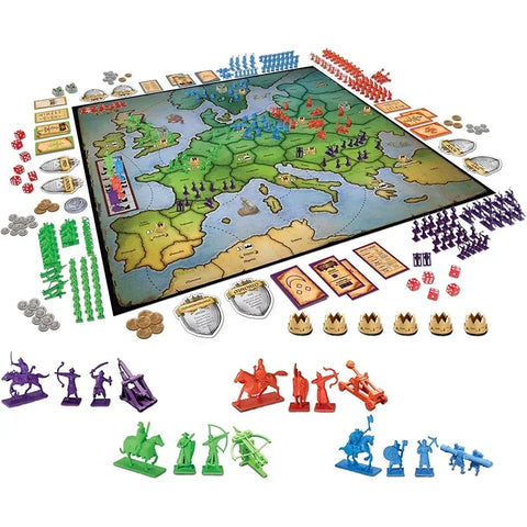 Risk Europe Board Game - Strategic Conquest with Territory Building & Alliance Mechanics for 12+ Players
