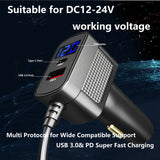 For Starlink Mini 100w 3-in-1 Car Charger with 2m/3m Type-C USB to DC Cable LED  insert the car cigarette lighter hole fit Mini