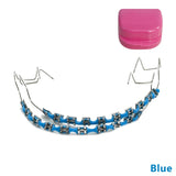 1 Pair Dental Fake Braces Temporary Tooth Decoration With Hook With Metal Wires Colorful Metal Bracket Ligature Ties Dental Tool