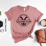 Retro Yellowstone T-shirt Yellowstone Dutton Ranch Shirt Rip Wheeler Unisex Short Sleeve Tees Vintage Tv Show Inspired Fans Tops