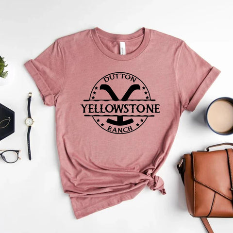 Retro Yellowstone T-shirt Yellowstone Dutton Ranch Shirt Rip Wheeler Unisex Short Sleeve Tees Vintage Tv Show Inspired Fans Tops