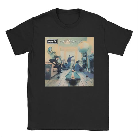 O-Oasis Rock Band T-Shirts for Men Women British Music Albums Vintage Cotton Tees Crew Neck Short Sleeve T Shirt Clothing Tops