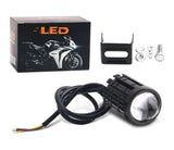 2PCS Universal Motorcycle LED Headlight Projector Lens Dual Color ATV Scooter Driving Lamp Fog Light Auxiliary Spotlight Lamp