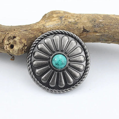5PCS Vintage Silver Metal Decorative Buckle DIY Leathercraft Screw Fastening Belt Conchos Button Handmade Sewing Accessories