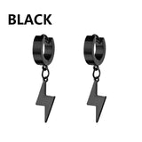1 Pairs Punk Stainless Steel Stud Earrings Black Earrings Set For Men Women Vintage Hip Hop Piercing Ear Jewelry Accessories