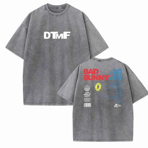 Bad Bunny Debi Tirar Mas Fotos Vintage Summer O-Neck Short Sleeve Cotton T-Shirts