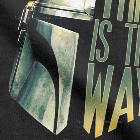This Is The Way Helmet Men T-Shirt The Mandalorian Print Pattern Oversize Vintage Tee Hip Hop T-Shirt Cotton Casual Top Clothing