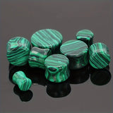 2pcs Stylish Vintage Synthetic Malachite Stone Ear Gauges Plugs & Tunnels Expander Stretchers Body Piercing Jewelry Size 6-16mm