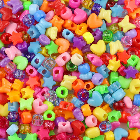 1000pcs Multi-colored Large Hole Pony Beads For Jewelry Making DIY Kids Crafts Friendship Bracelets Beading Keychains Supplies
