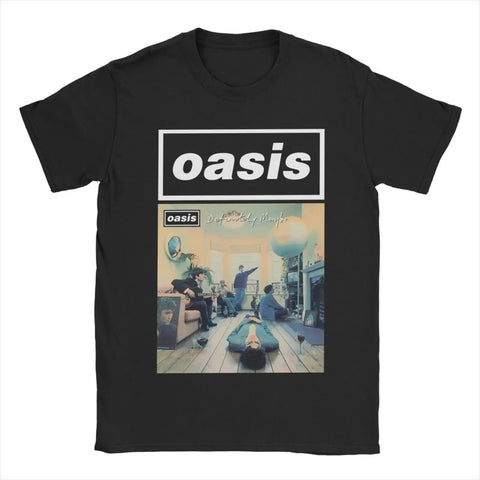 O-Oasis Rock Band T-Shirts for Men Women British Music Albums Vintage Cotton Tees Crew Neck Short Sleeve T Shirt Clothing Tops