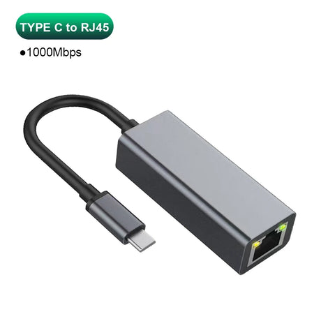 USB Type C Ethernet Adapter 1000Mbps USB 3.0 RJ45 Network Card  For MacBook PC Windows XP 7 8 10 Android USB Lan Internet Cable