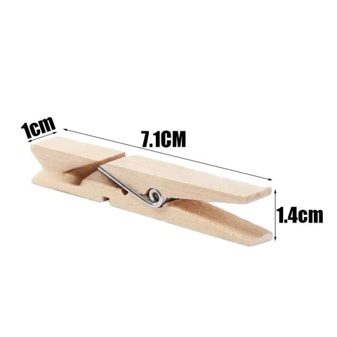 50pc Clothes Pins Wooden Clothespins7.2cm Natural Wood Color Heavy Duty Wood Clips for Hanging Clothes Outdoor Decorative Photos