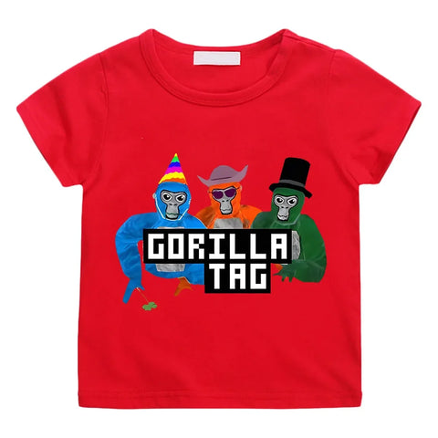New Game Gorilla Tag T Shirt Kids 2024 Summer Cartoon Monke Clothes Toddler Girls Cotton T-shirtTeenager Boys Short Sleeve Tops