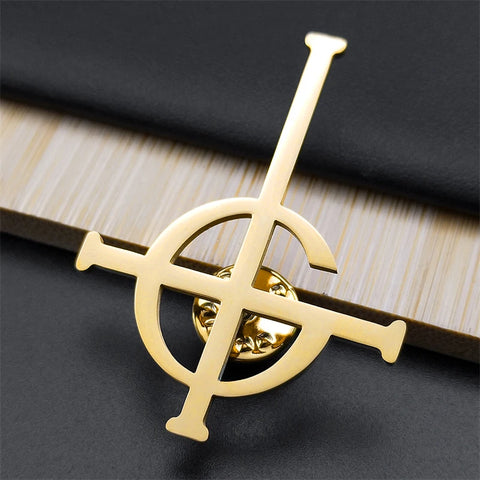 Ghost BC Nameless Ghoul Band Brooch for Women Men Stainless Steel Silver Color Papa Emeritus Symbol Badge Pin Jewelry BS06