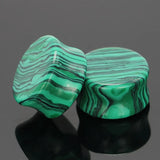 2pcs Stylish Vintage Synthetic Malachite Stone Ear Gauges Plugs & Tunnels Expander Stretchers Body Piercing Jewelry Size 6-16mm