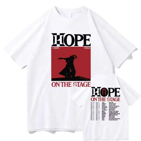 J-Hope Hope on The Stage Tour Tshirts Graphic Print T-shirts Men and Women Fashion Hip Hop Tshirt Casual Short Sleeve T Shirts