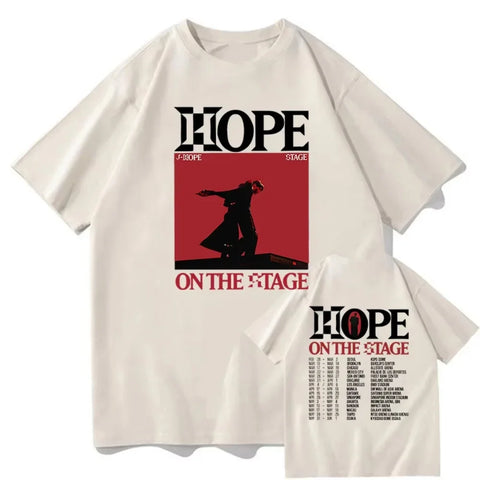 J-Hope Hope on The Stage Tour Tshirts Graphic Print T-shirts Men and Women Fashion Hip Hop Tshirt Casual Short Sleeve T Shirts